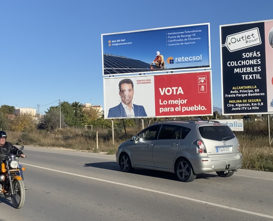 Ejemplo campaña en vallas en la Entrada a las Torres de Cotillas Campaña en la Entrada a las Torres de Cotillas