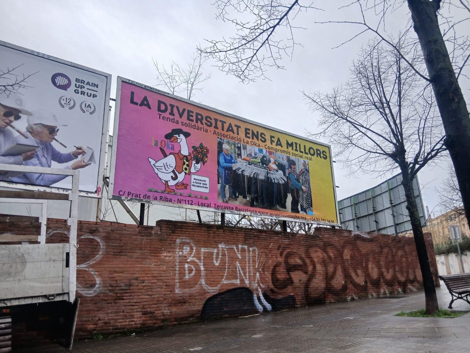 Campaña de publicidad en valla en la Rambla Egara, Terrassa