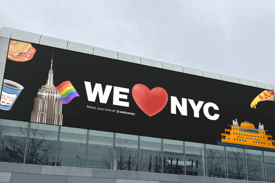 campaña publicitaria en valla de I love NY