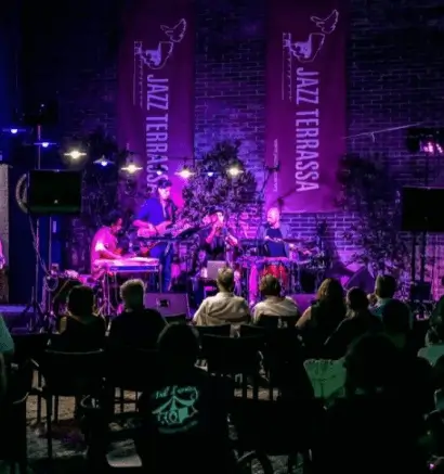 Publicidad exterior en el festival Terrassa Música Moderna